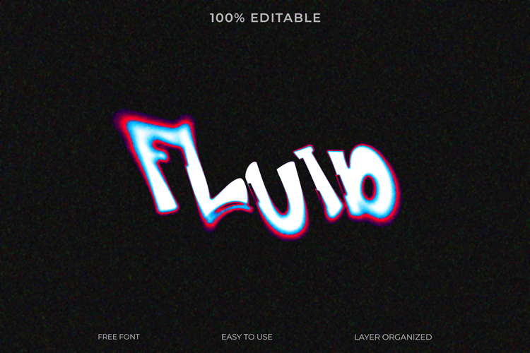 Liquid Glitch Text Effect Photoshop Template
