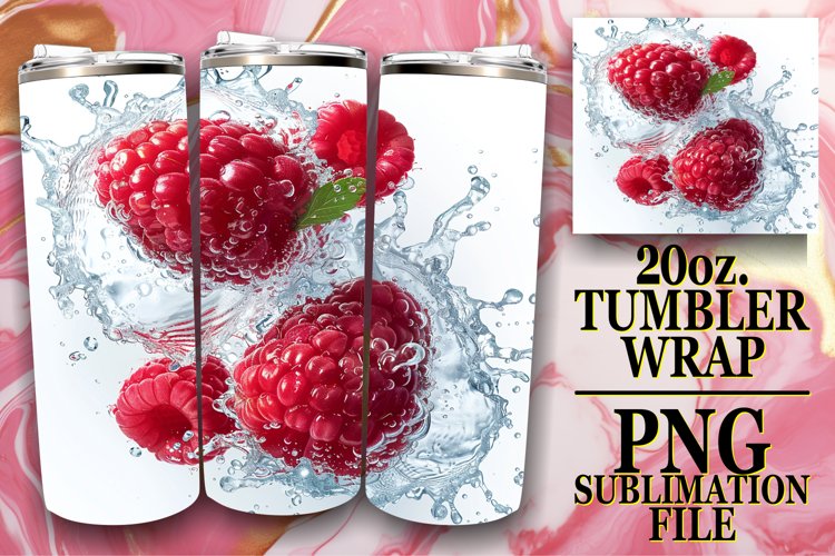 Aqua Ambiance: Fruit Water Tumbler Wrap 20oz