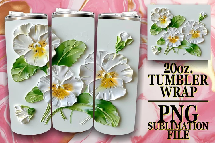 3D Petal Bliss: 3D Tumbler Sublimation
