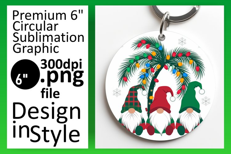 Sophisticated Round Design Keychain Art , Gnomes