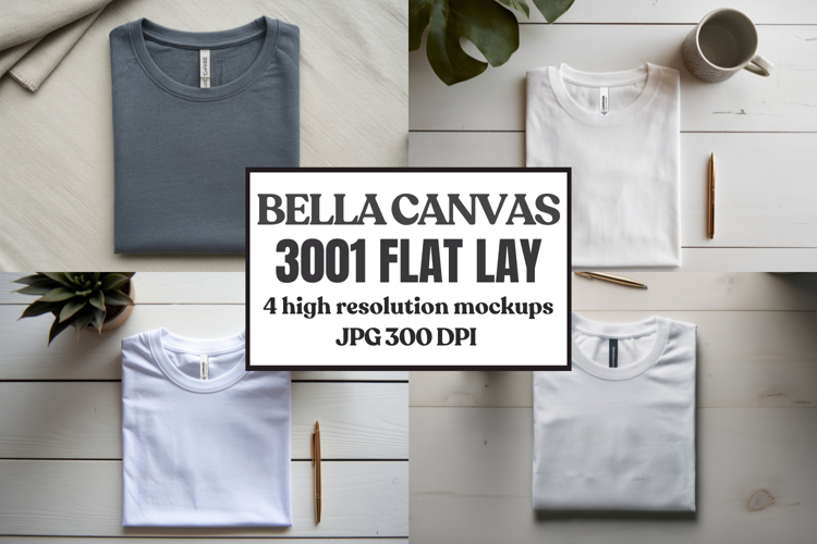 Bella Canvas 3001 Flat Lay T-Shirt Mockup