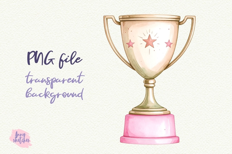 Vintage Golf Trophy Retro Pink Golf Clipart
