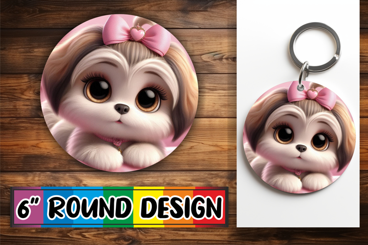 Radiant Sublimation Ornaments PNG, 3D Dog