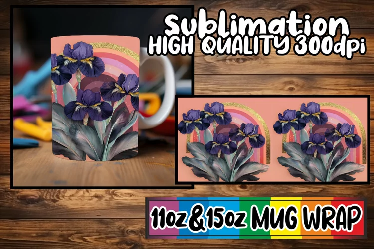 Joyful nights sublimation mug wrap, Flower