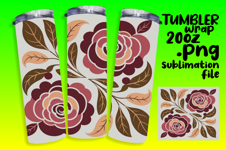 RADIANT 20oz Tumbler Wrap for Personal Use , Flowers