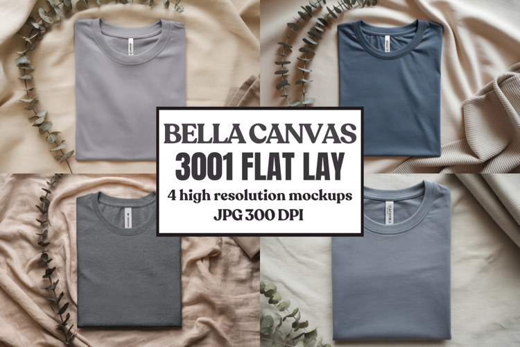 Bella Canvas 3001 Flat Lay T-Shirt Mockup
