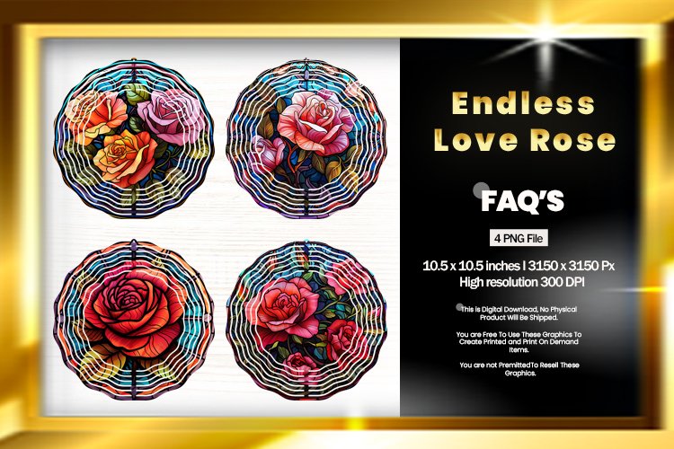 Endless Love Rose Wind Spinner Sublimation - 04 Variations example image 1