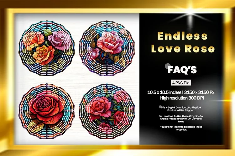 Endless Love Rose Wind Spinner Sublimation - 04 Variations