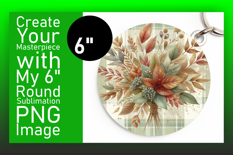 Glamorous Circle Design for Sublimation , Autumn Flower