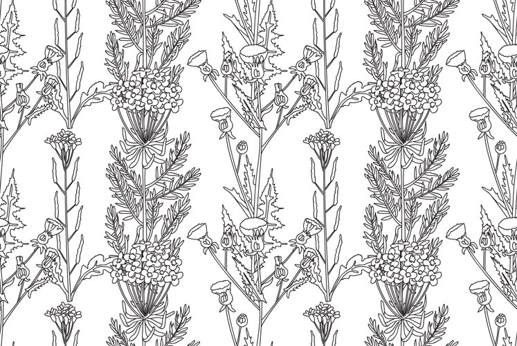 Flower Clipart Black And White Image 6