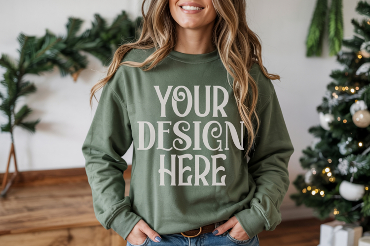 Christmas Gildan 18000 Irish Green Crewneck Sweatshirt Mocku