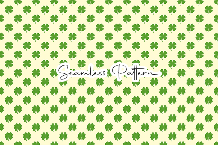 Minimalist Green Clover Seamless Pattern