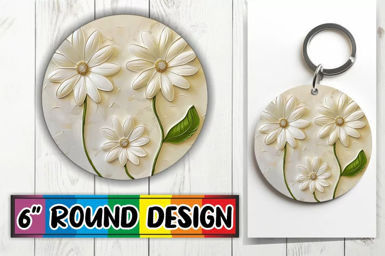 Elegant Bloom Euphoria: 3D Circle Design Sublimation