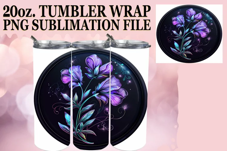 Fresh Blooms Denim Tumbler Sublimation 20oz