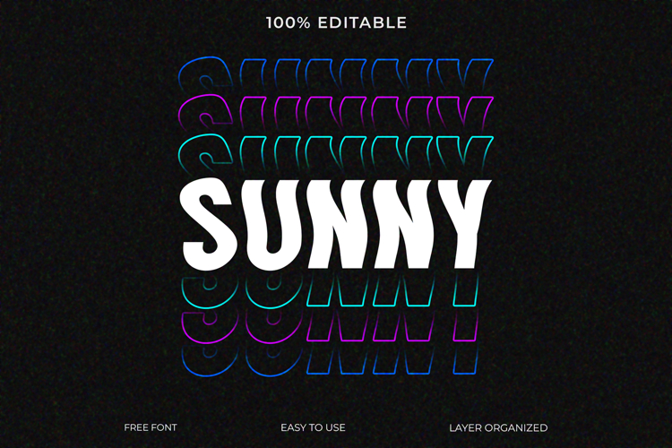 Retro Repeating Outline Text Effect Photoshop PSD example image 1