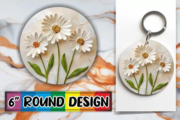 White Petal Beauty: Sublimation Circle Design
