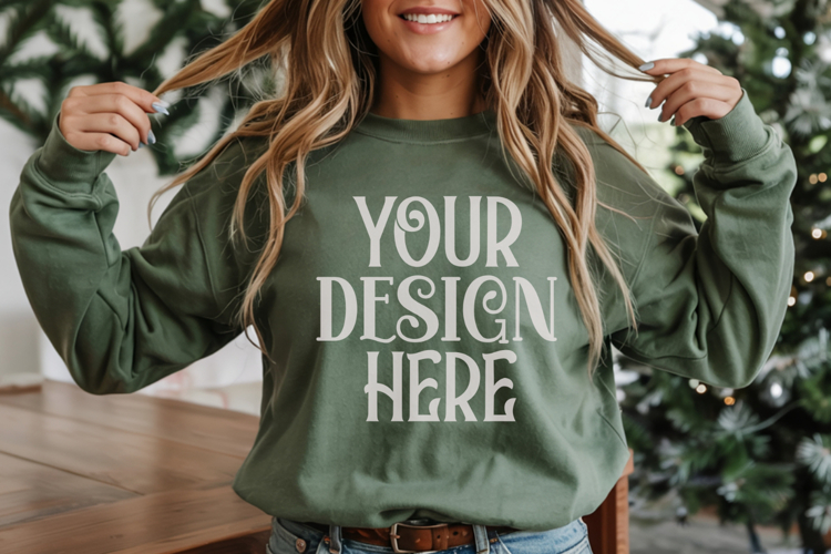 Christmas Gildan 18000 Irish Green Crewneck Sweatshirt Mocku