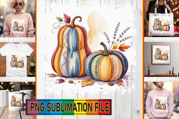 LUMINOUS TOTE BAG Designs PNG, Pumpkin Watercolor