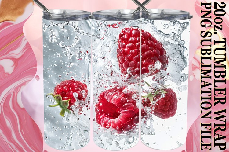Splashy Symphony: Fruit in Water Tumbler Wrap 20oz