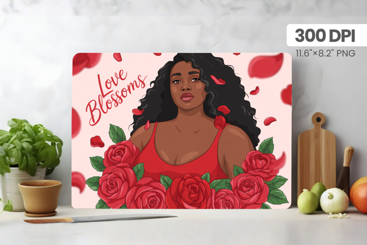 Afro Girl/Woman Melanin braided hair Cutting Board PNG Desig