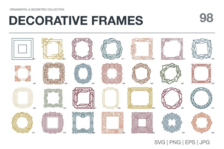 Decorative Frame SVG - 98 Ornamental Border Designs example image 1