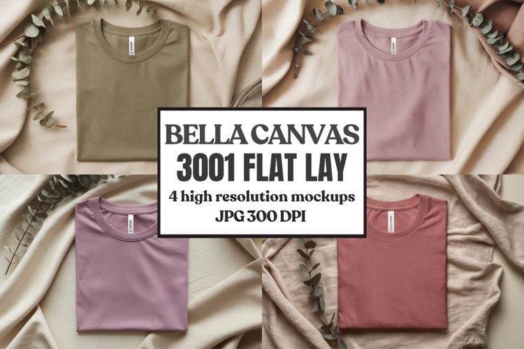 Bella Canvas 3001 Flat Lay T-Shirt Mockup