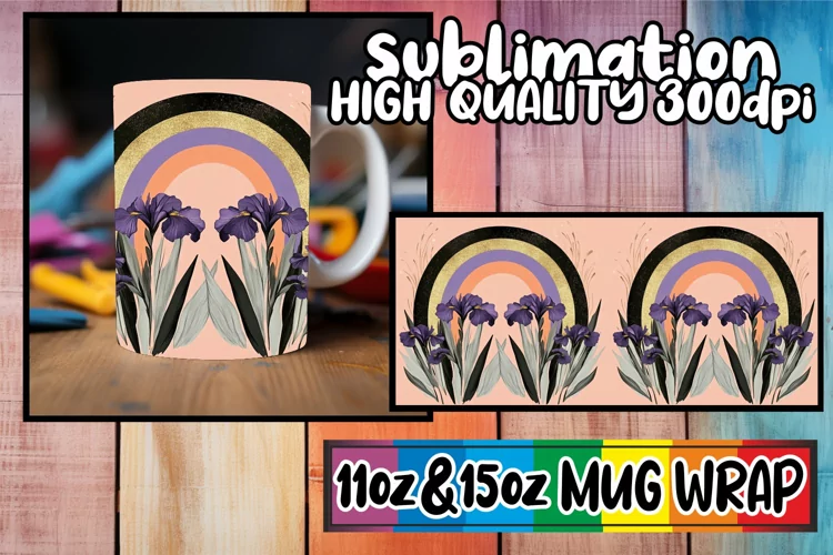 Pure joy sublimation mug wrap, Flower