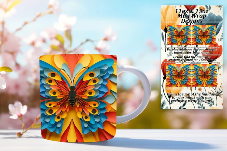 Chromatic Spring Butterfly Mug Wrap