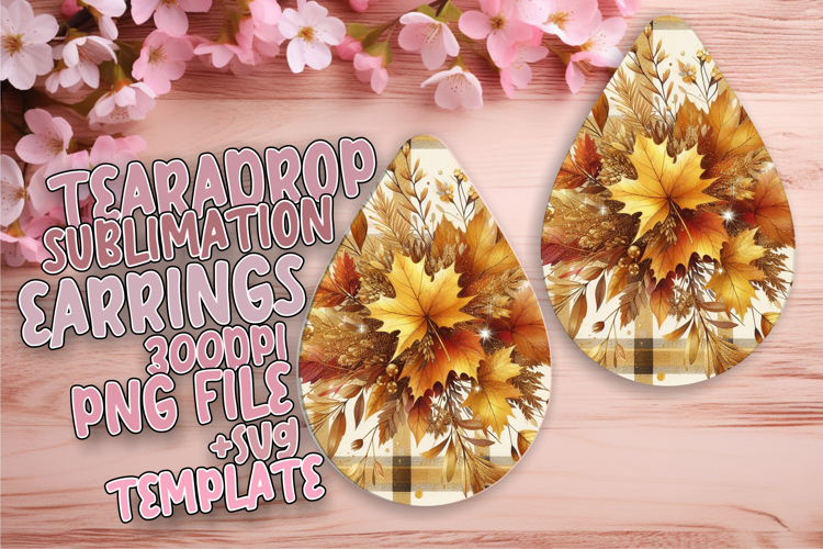Charming Teardrop Design for Craft Projects , Autumn Flower