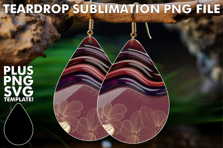 Whimsical Teardrop Earrings MAGIC PNG, Pattern