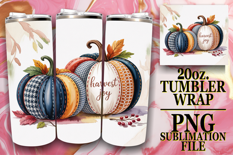 RADIANT DAYS 20oz TUMBLER WRAP, Pumpkin Watercolor
