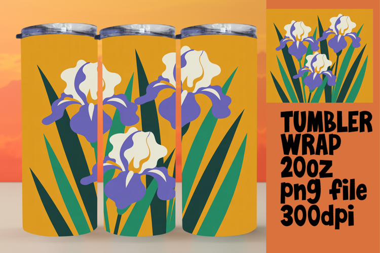 SOPHISTICATED 20oz Tumbler Template , Flowers