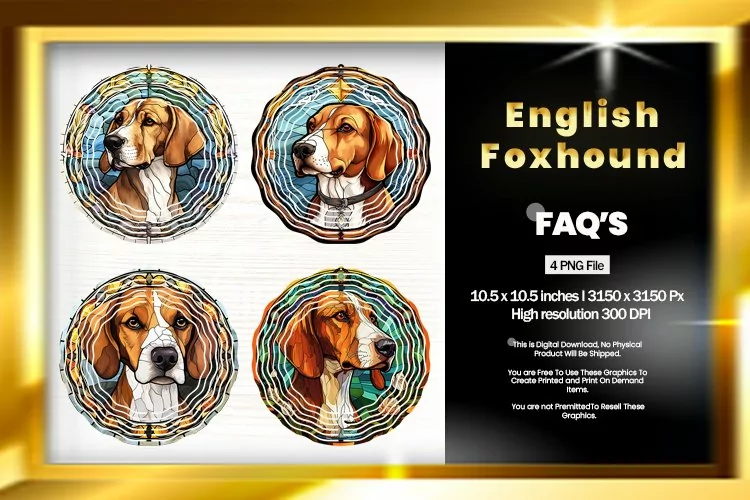 English Foxhound Wind Spinner Sublimation - 04 Variation