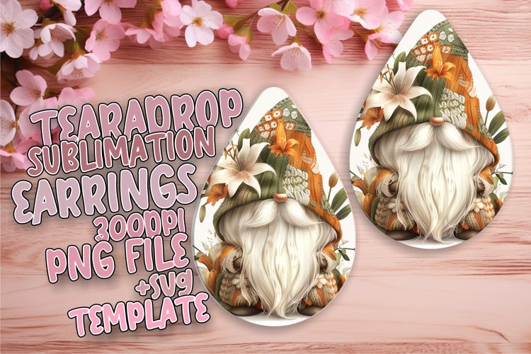 Blissful Gnome Harmony: Sublimation Teardrop Joy