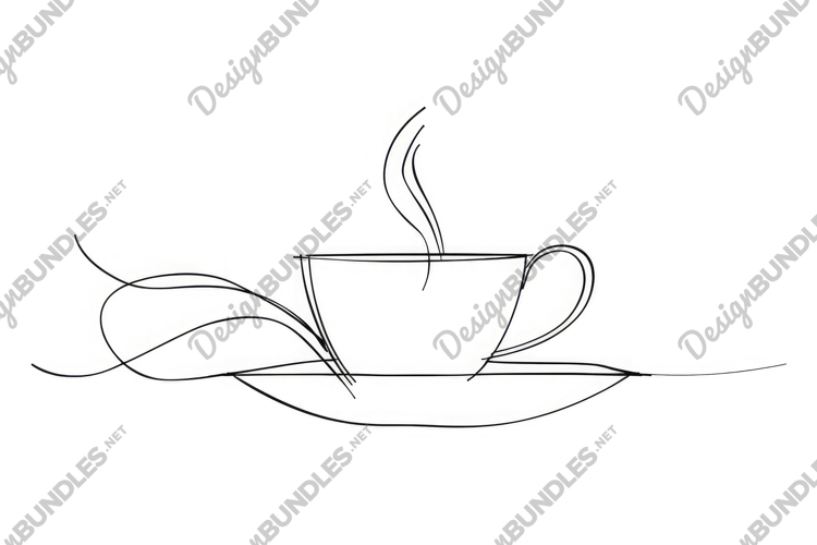 Line Drawing Coffee Cup Background