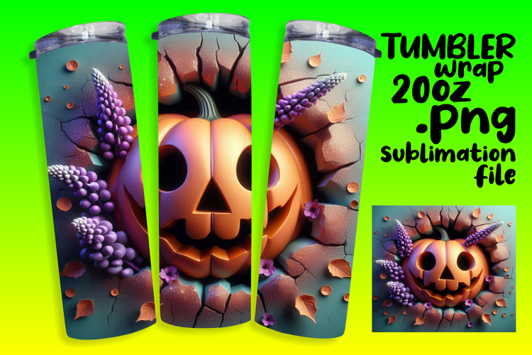 LUSH 20oz PNG Tumbler Template , 3D Pumpkin
