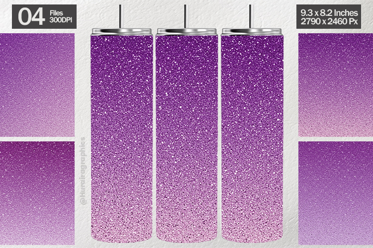Lavender Ombre Glitter Tumbler Wrap| Tumbler Sublimation