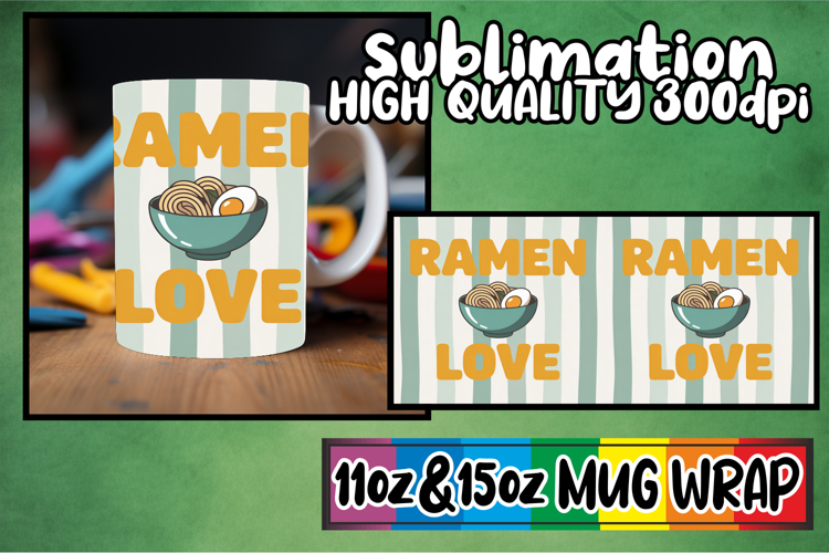 Radiant moments sublimation mug wrap, Retro Food