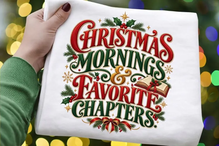 Christmas Mornings & Favorite Chapters PNG, Christmas Book