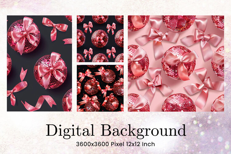 Bow Ribbon Background Bow Digital Paper Pattern Wallpaper157 example image 1