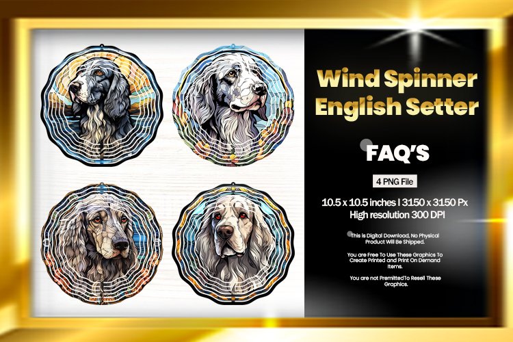 English Setter Wind Spinner Sublimation - 04 Variation example image 1