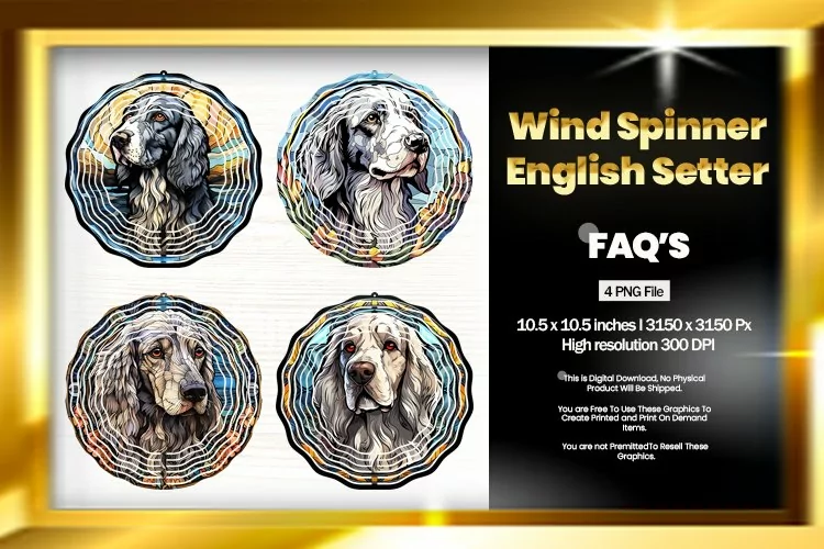 English Setter Wind Spinner Sublimation - 04 Variation