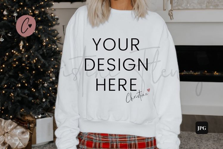 White Christmas Sweatshirt Mockup
