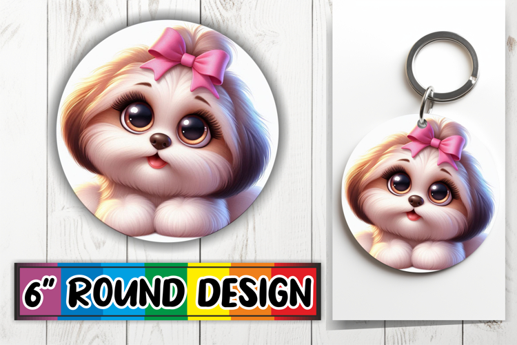 Timeless Sublimation Circle PNG, 3D Dog