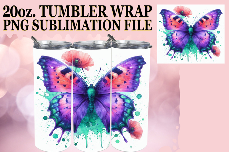 Radiant Memories 20oz tumbler wrap, Butterfly