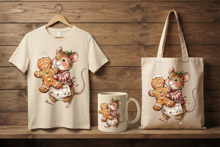 Cute Christmas Mouse Baking Art