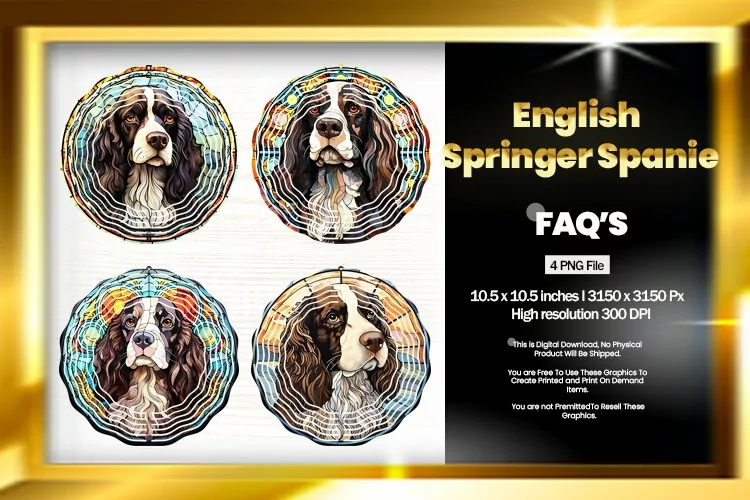 English Springer Spanie Wind Spinner Sublimation - 04 Variat