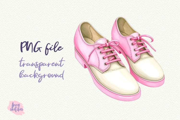 Vintage Golf Shoes Saddle-Style Shoes Pink Golf Clipart