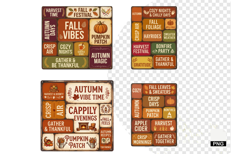 Autumn Farm Signs PNG