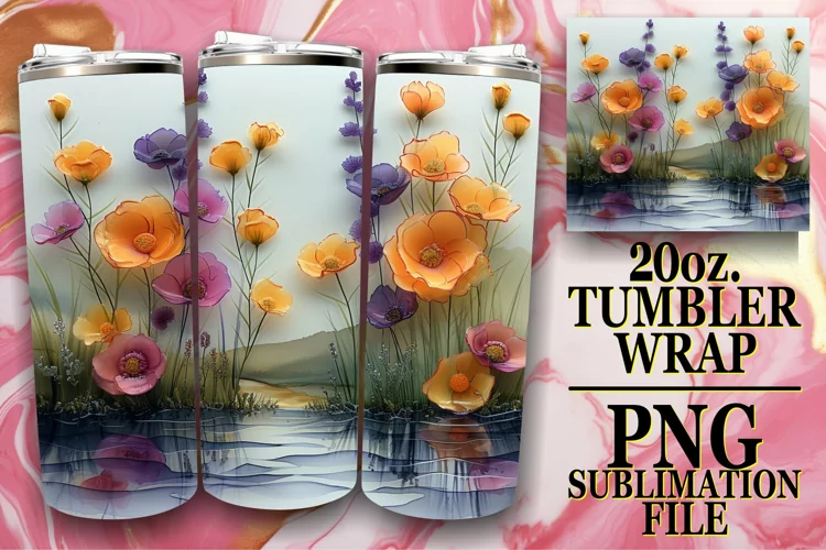 Joyful Spring Meadow of Flowers Tumbler Sublimation